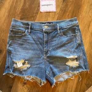 Hollister Blue Distressed Jean Shorts